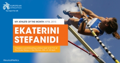 Η Κατερίνα Στεφανίδη κορυφαία αθλήτρια της Ευρώπης για τον Απρίλιο